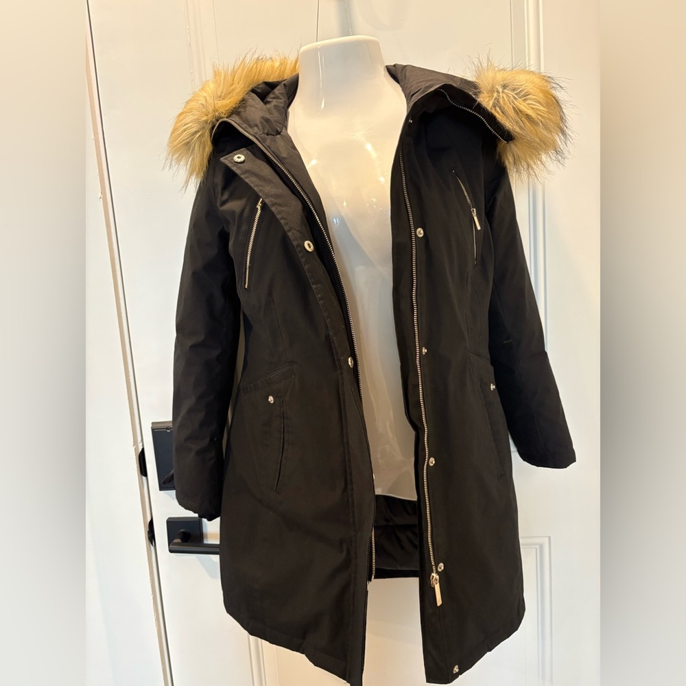 Ivanka Trump Black Ski Jacket with Faux Fur Hood